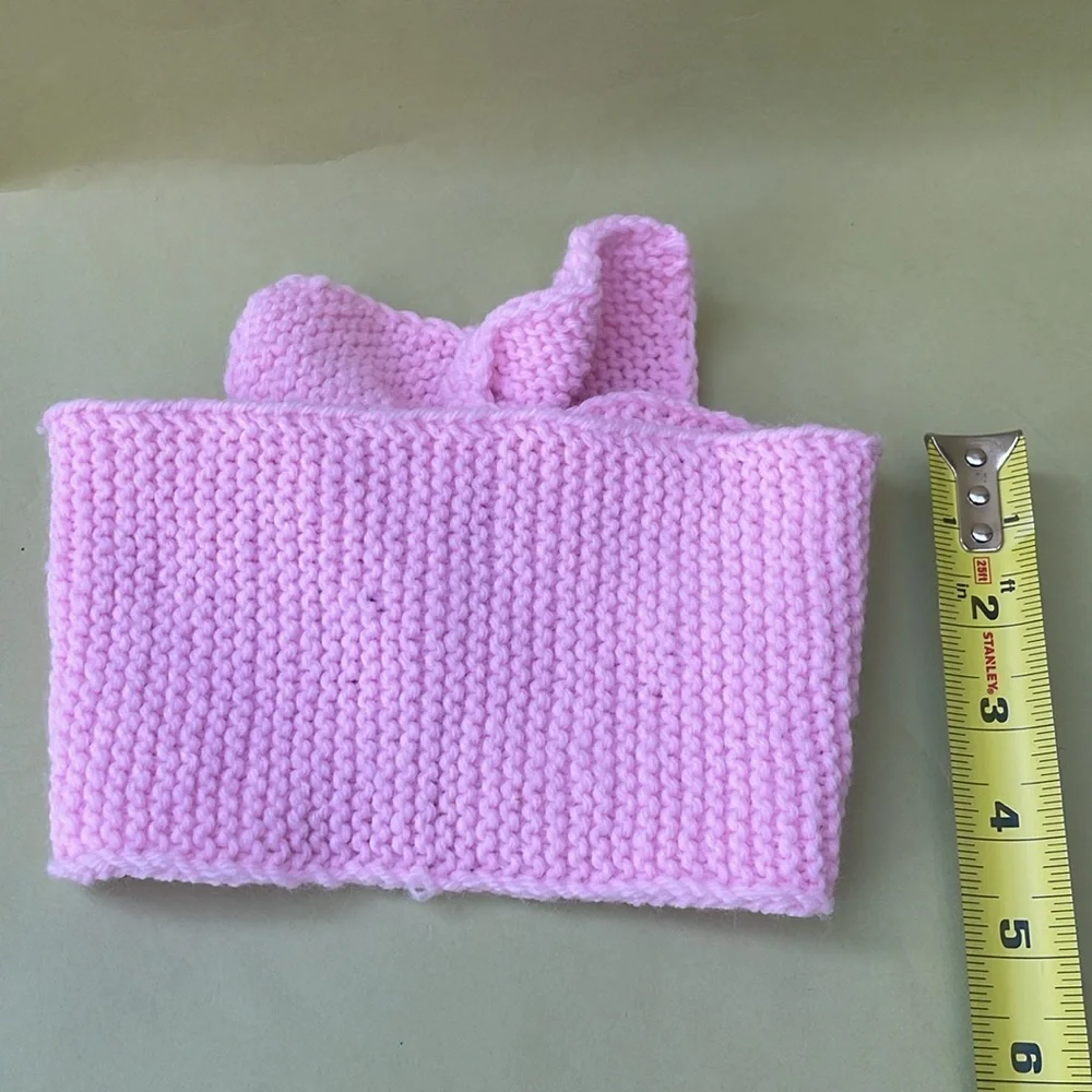 New light pink hand knitted acrylic/wool blend headband/ear warmer